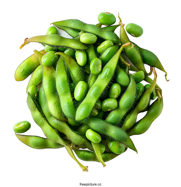 [Transparent Background PNG]Green soybeans isolated on white background