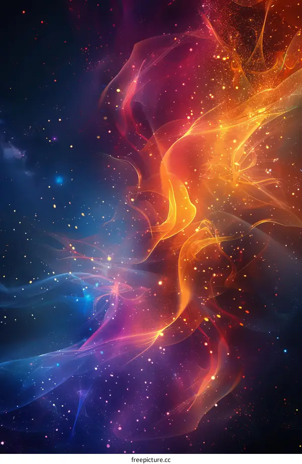 Colorful abstract background image of glowing fire and smoke