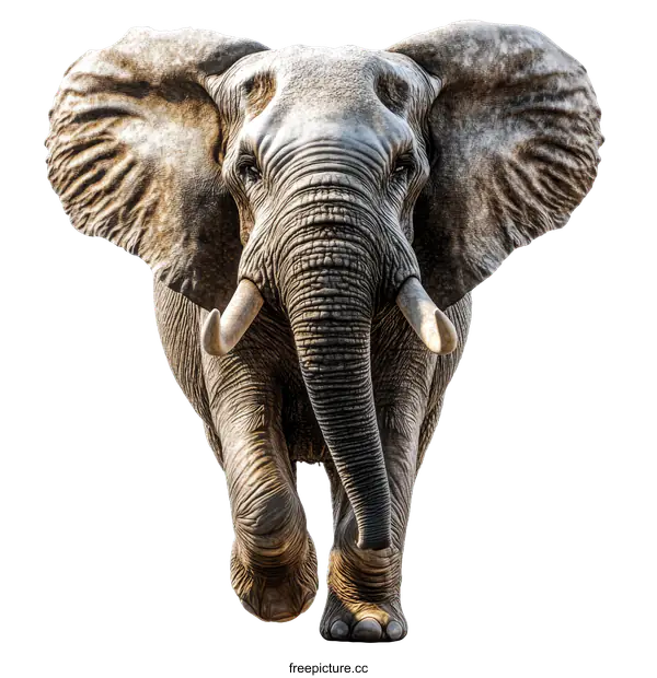 [Transparent Background PNG]Powerful African Elephant in Action