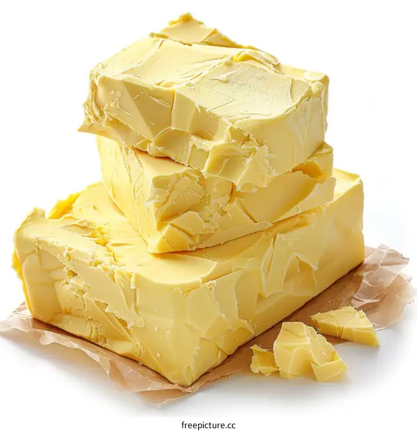 Three Blocks of Stacked Butter Cubes