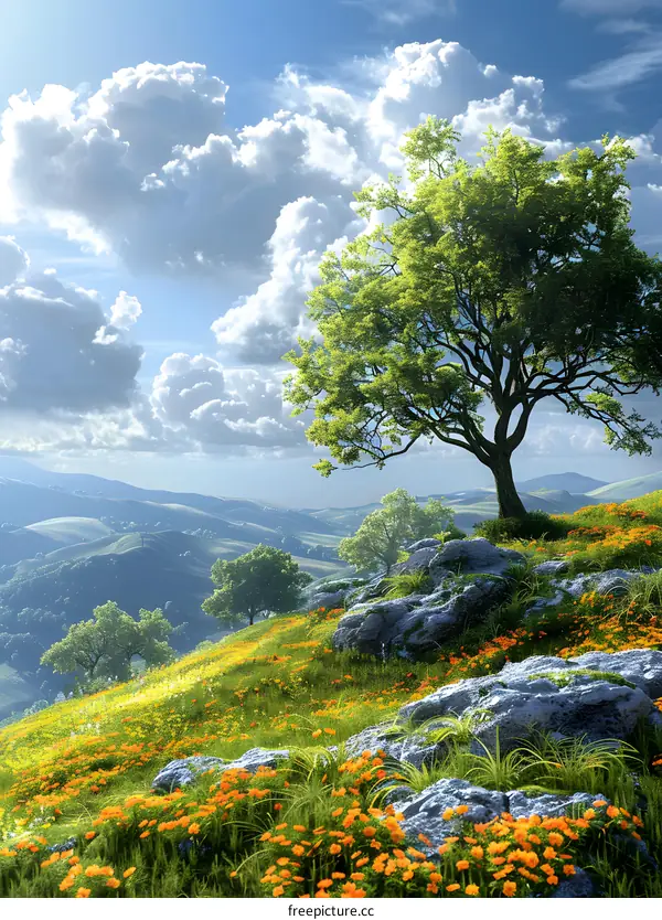 Lonely Tree on a Hill