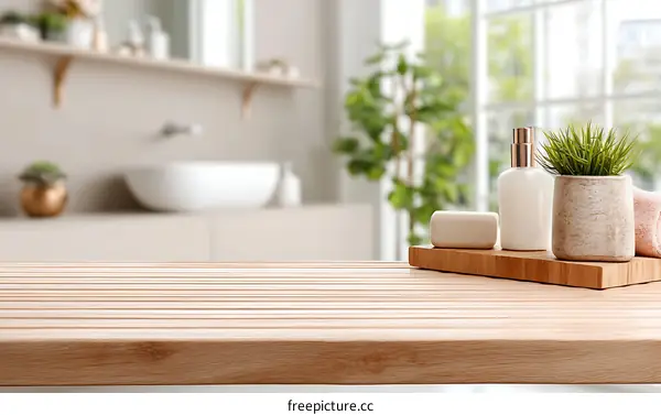 Bathroom Table Top Display with Spa Products