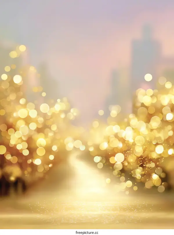 Golden Festive Cityscape Background Illustration