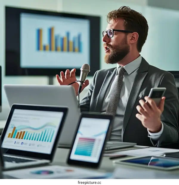 Businessman giving a presentation in a conference room