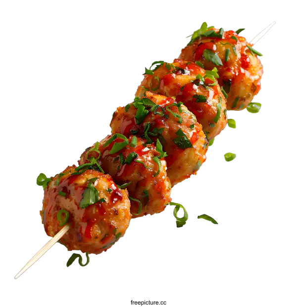 [Transparent Background PNG]meatballs on a stick
