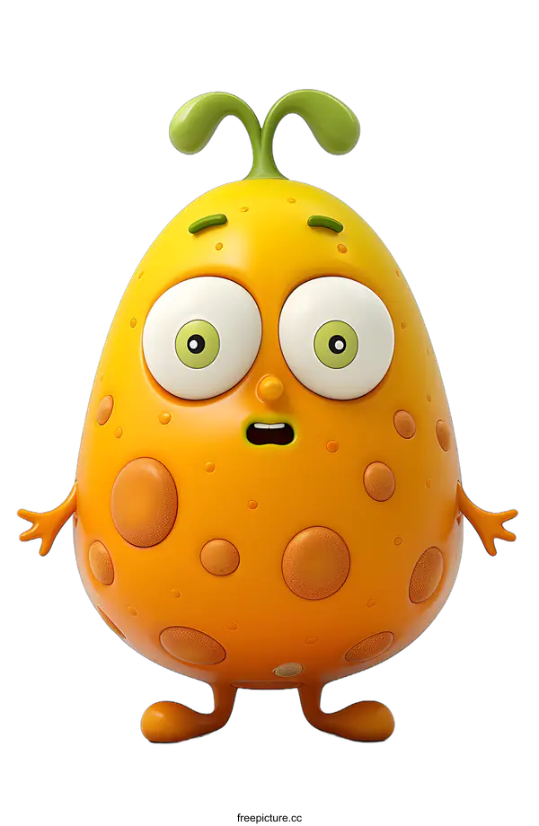 [Transparent Background PNG]Cute Cartoon Orange Monster