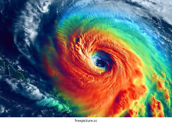 Satellite Imagery of a Powerful Hurricane