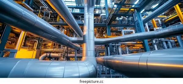 Industrial Power Plant Piping Network
