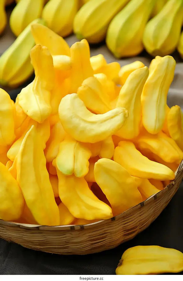 A Pile of Yellow Bananas in a Basket