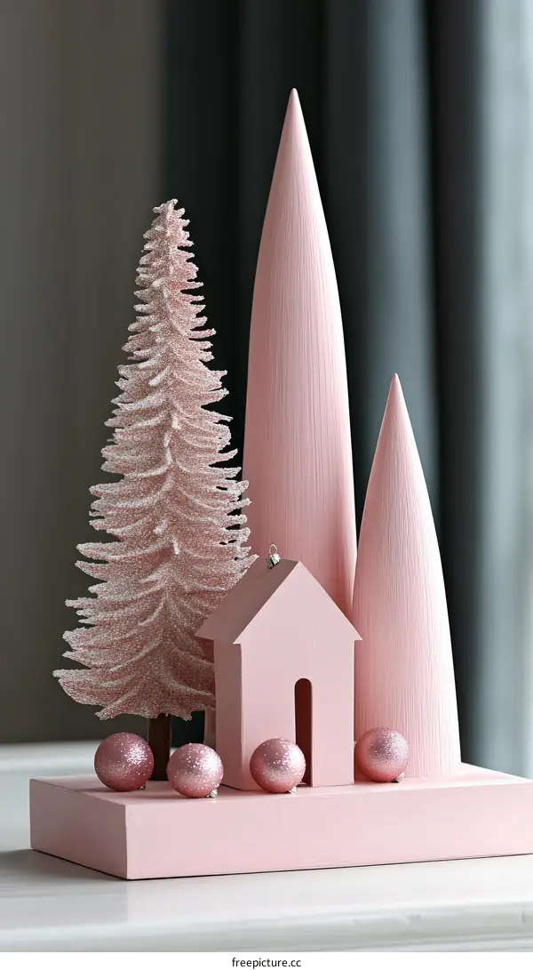 Pink Christmas Decor Scene