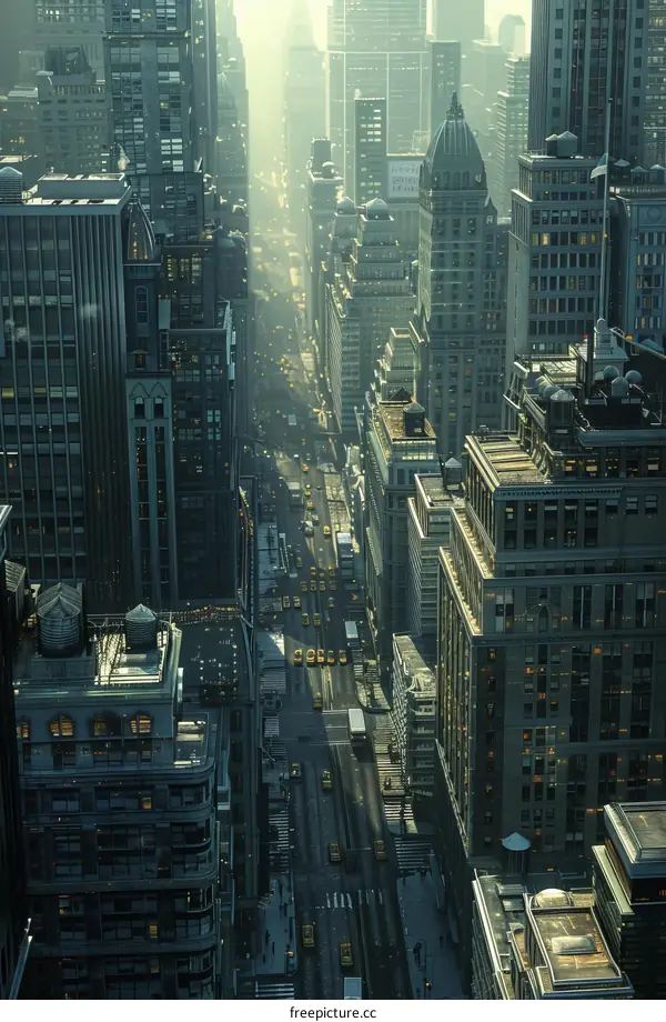 Aerial View of New York City Street
