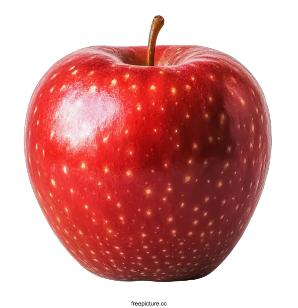 [Transparent Background PNG]Close Up Red Apple with Detailed Texture