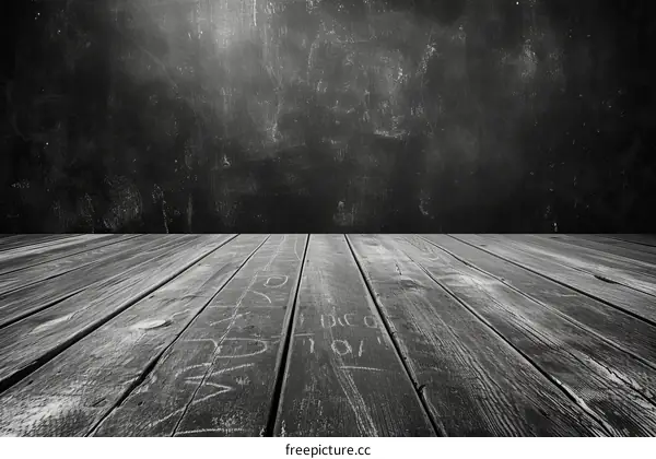 Black Wooden Floor With White Background For Product Presentation