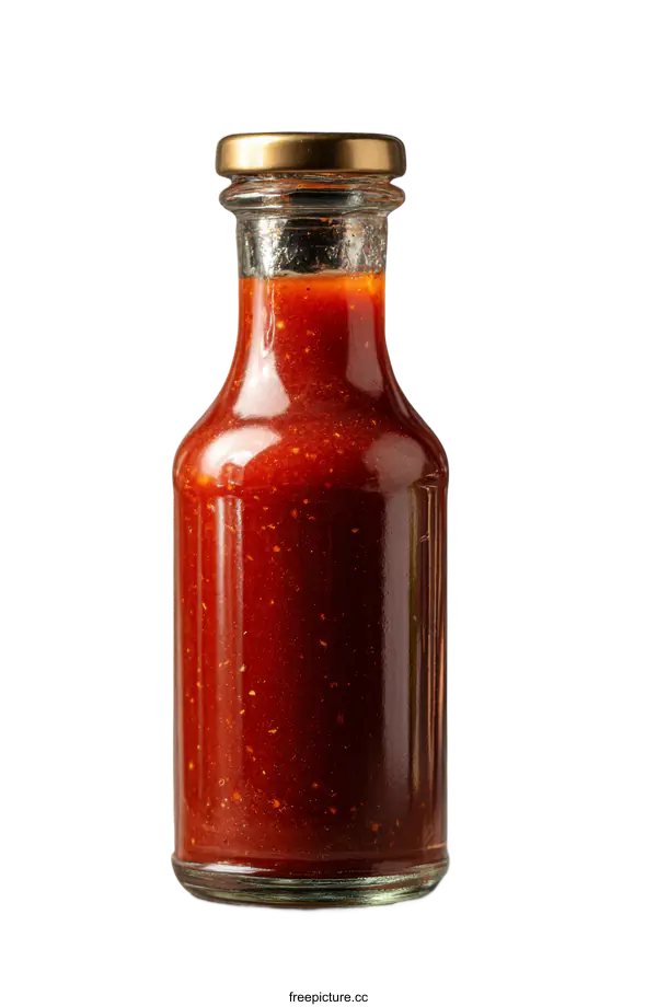 [Transparent Background PNG]Glass Bottle of Spicy Red Sauce