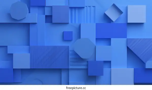 Abstract Geometric Shapes in Blue