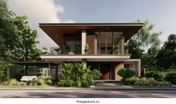 Modern House Design With Green Landscaping