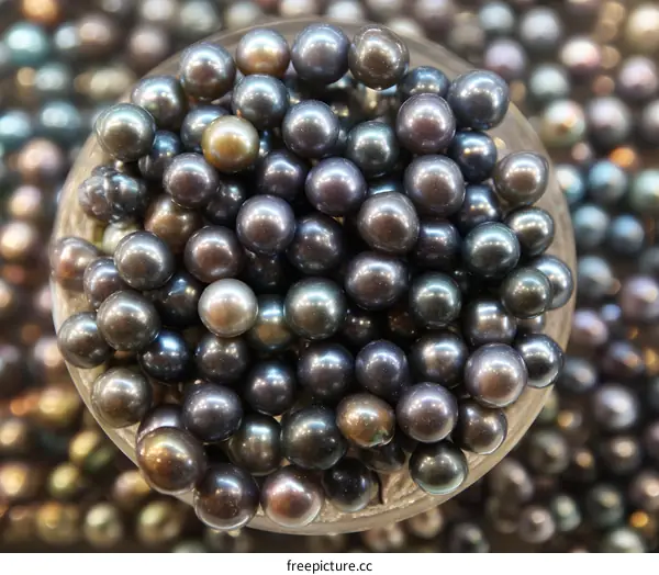 Close Up of Various Colored Freshwater Pearls