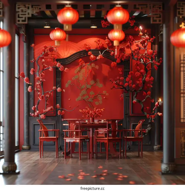 Charming Chinese Restaurant Dining Room