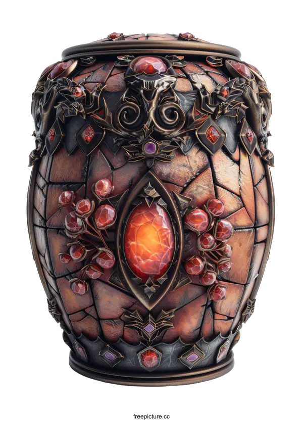 [Transparent Background PNG]Ornate Jeweled Urn