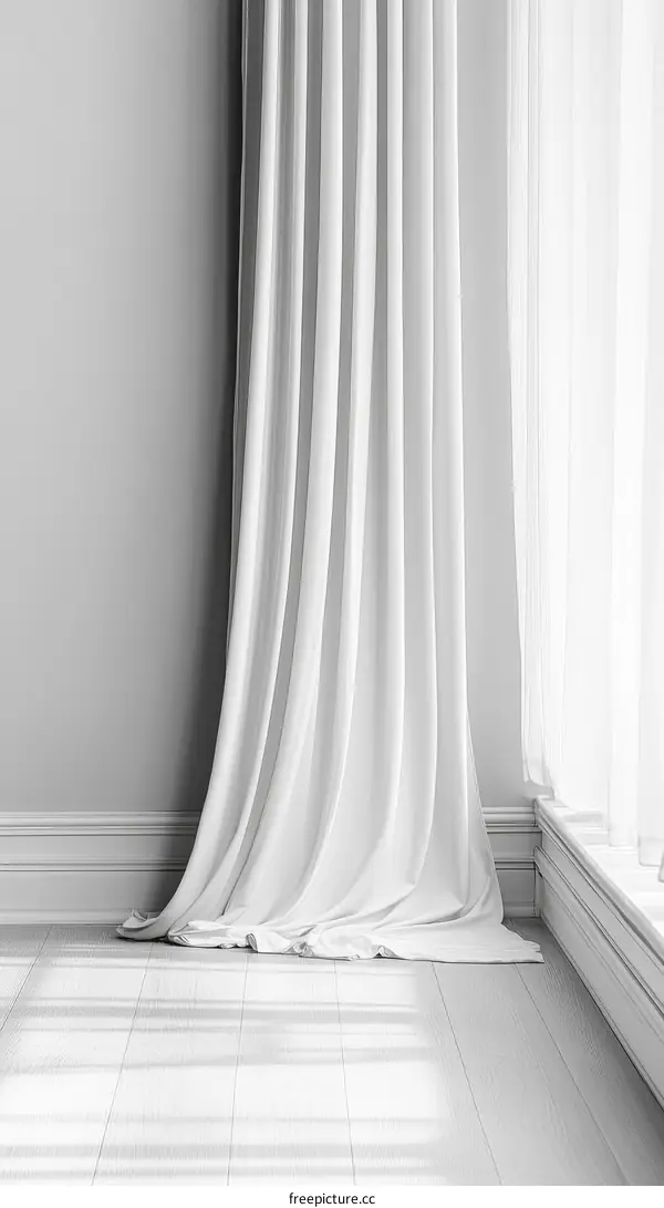 Elegant White Curtain in a Room