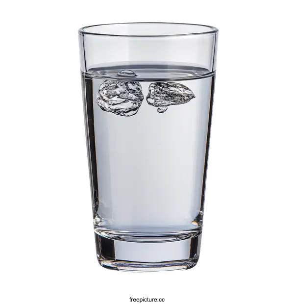 [Transparent Background PNG]Glass of Water with Bubbles