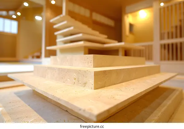 Wooden Stairs  in a Modern House