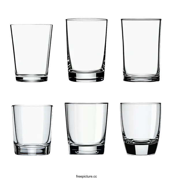[Transparent Background PNG]Variety of Empty Glassware Designs