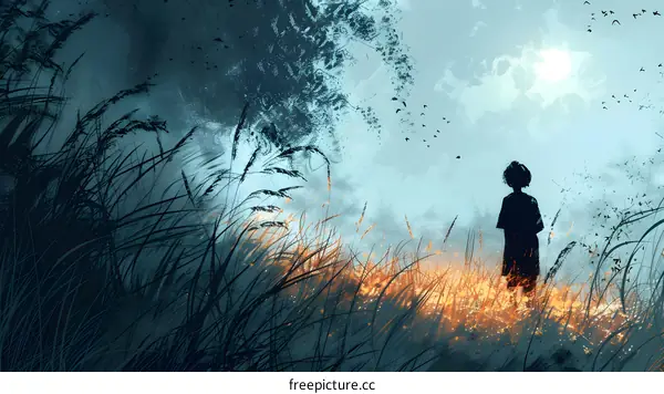 girl standing in a field of wheat