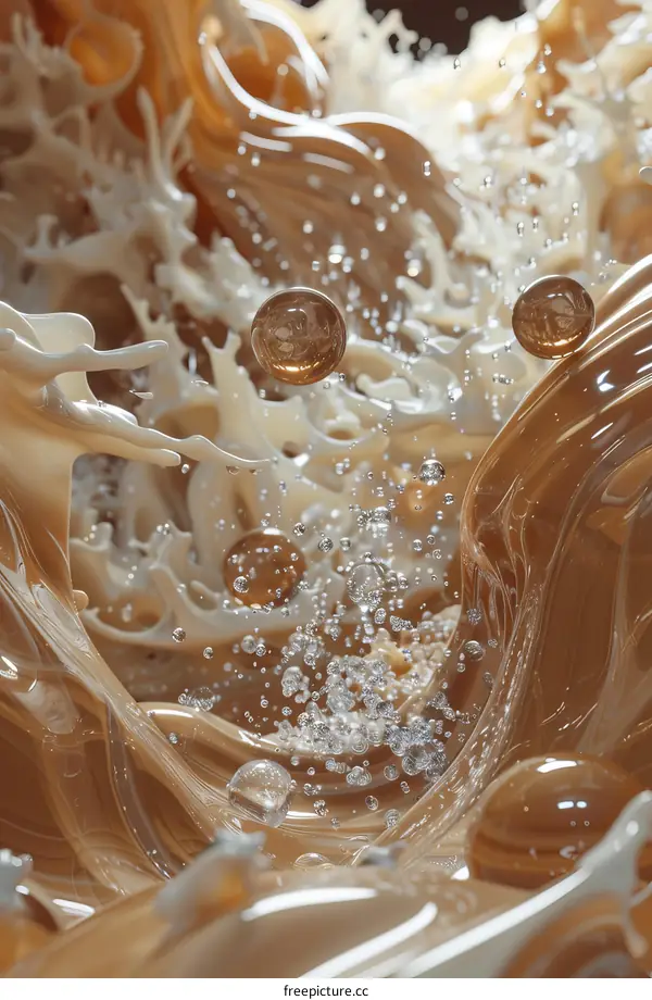 Abstract Liquid Motion: Creamy Splash Art
