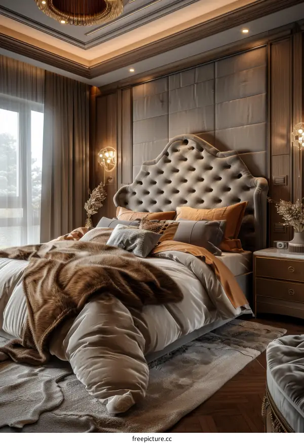 Luxury Bedroom Interior Design with Luxurious Bedding