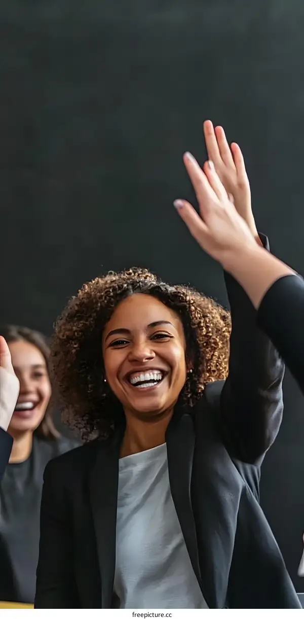 Happy Businesswomen Giving High Five