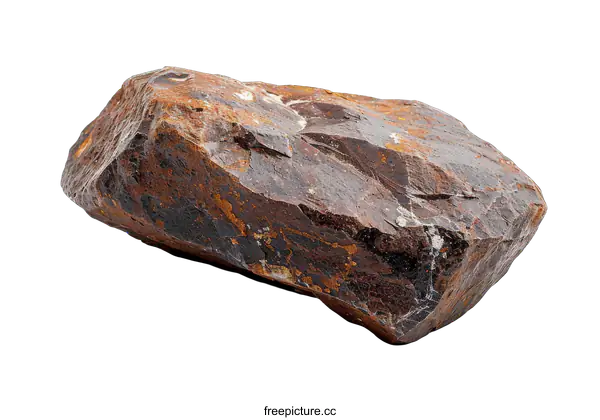 [Transparent Background PNG]A piece of brown rock isolated on a black background