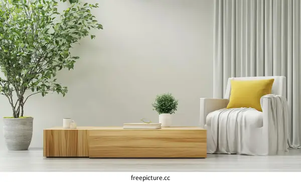 Modern Minimalist Living Room Scene