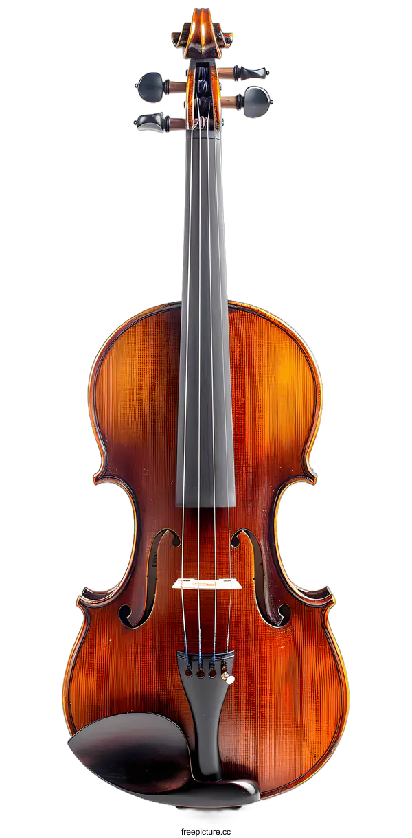 [Transparent Background PNG]Violin Front View Isolated