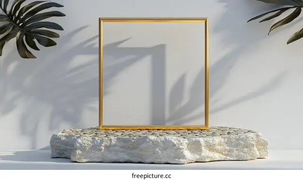 Elegant Gold Frame on a Stone Display