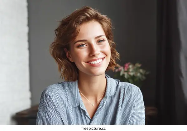 Smiling Woman Portrait with Natural Light