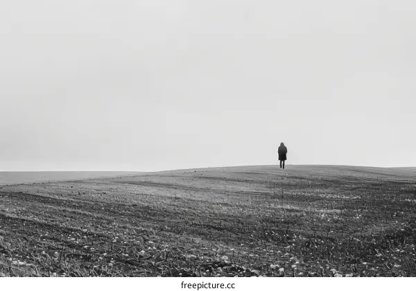 Lonely Person in Field
