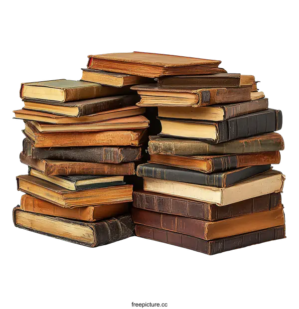[Transparent Background PNG]Vintage Books Stacked Collection