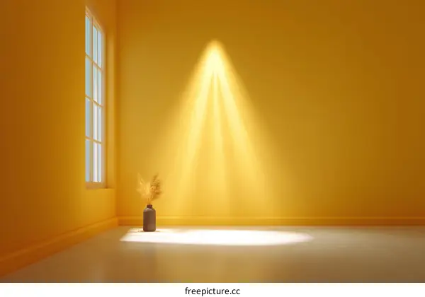 Empty Sunny Yellow Room Interior Design