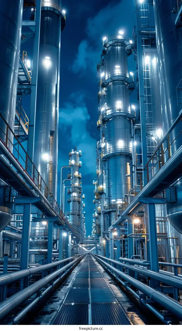 Nighttime Oil Refinery