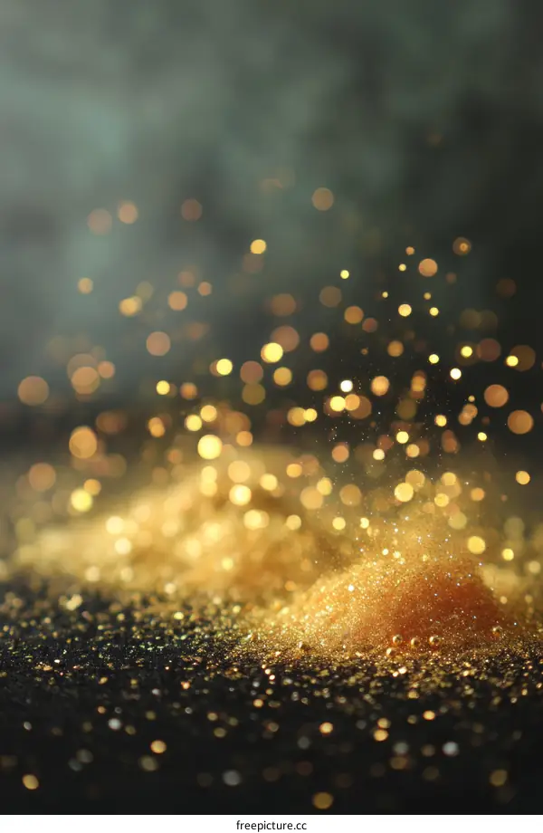 Golden Glitter Sparkle Background with Smoky Haze