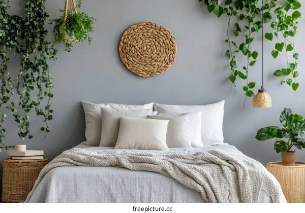 Modern Bedroom Interior Design with Greenery