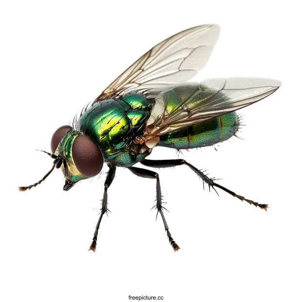 [Transparent Background PNG]Close-up Macro Shot of a Green Fly