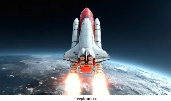 Space Shuttle Launch into Outer Space