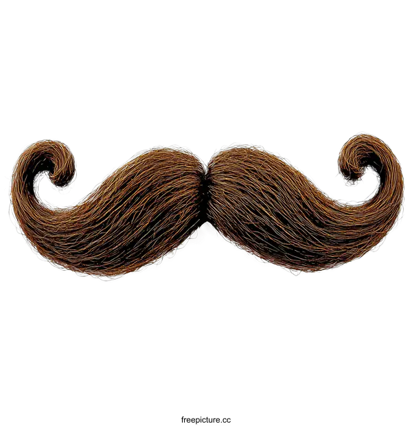 [Transparent Background PNG]Artistic Illustration of a Brown Moustache