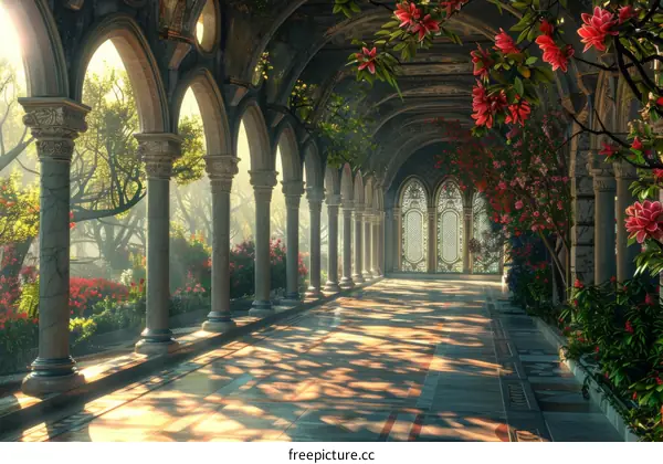 Enchanting Fantasy Garden Palace Scenery