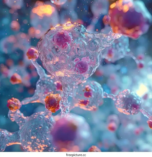 Transparent Biological Cell Model with Molecules