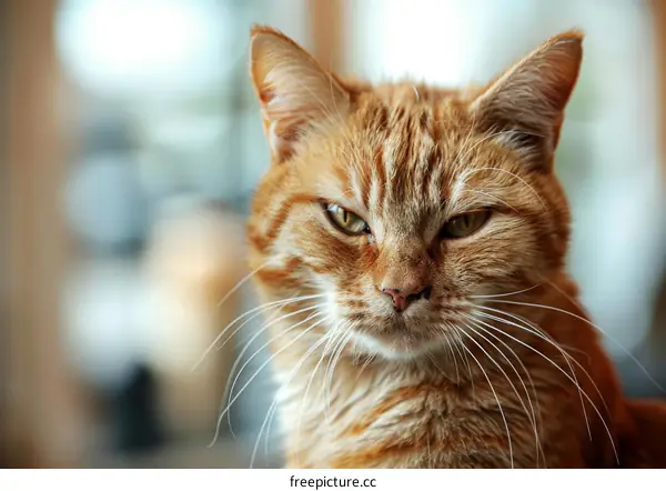 Closeup portrait of a ginger cat