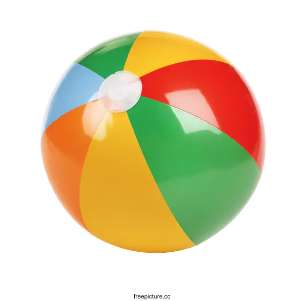 [Transparent Background PNG]Colorful Inflatable Beach Ball on White Background