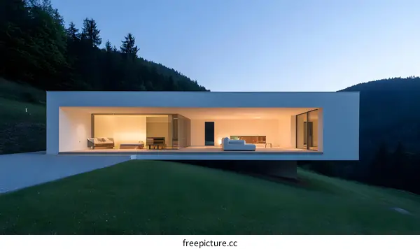 Modern Architecture House Design with Glass Windows and Terrace